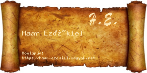 Haar Ezékiel névjegykártya